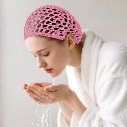 3-Pack Soft Mesh Hair Nets for Sleeping – Elastic Crochet Hair Wraps for Women, Thick, Long, Short or Curly Hair (Black, Pink, Blue) Avelisse