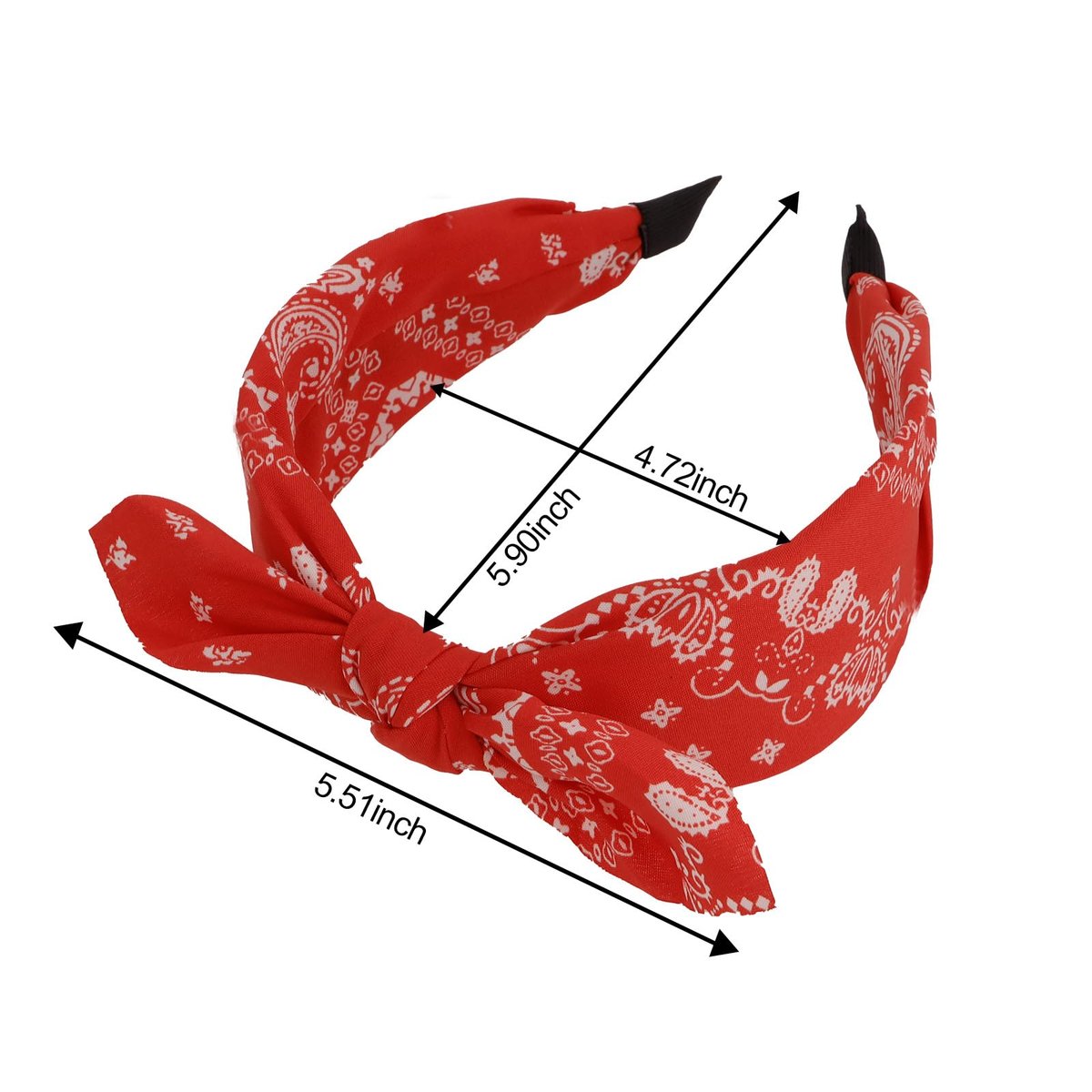 Aushamtai 4-Pack Paisley Bandana Headbands for Women – Cute Bunny Ear Tied Knot Bow Hairbands, Vintage Boho Floral Design Avelisse