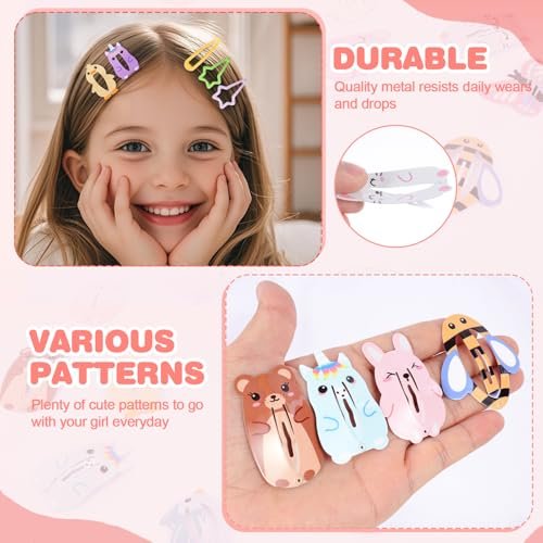 32pcs Colorful Metal Fruit & Animal Hair Clips for Girls Women Teens Kids - No Slip Barrettes for Birthday Party - görsel 6