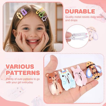 32pcs Colorful Metal Fruit & Animal Hair Clips for Girls Women Teens Kids - No Slip Barrettes for Birthday Party
