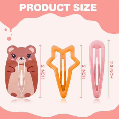 32pcs Colorful Metal Fruit & Animal Hair Clips for Girls Women Teens Kids - No Slip Barrettes for Birthday Party