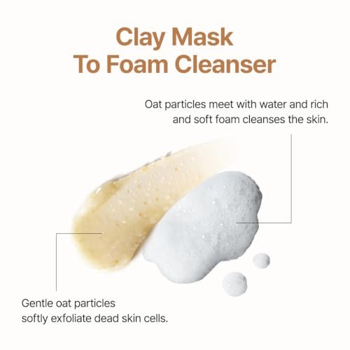 Purito Oat Exfoliating Facial Polish Cleanser - Hydrating Daily Face Wash with Gentle Scrub Clay, Pore Minimizing, Panthenol, Oat Seed Water, Vegan, Non-comedogenic Korean Skin Care (5.07 fl.oz) Avelisse