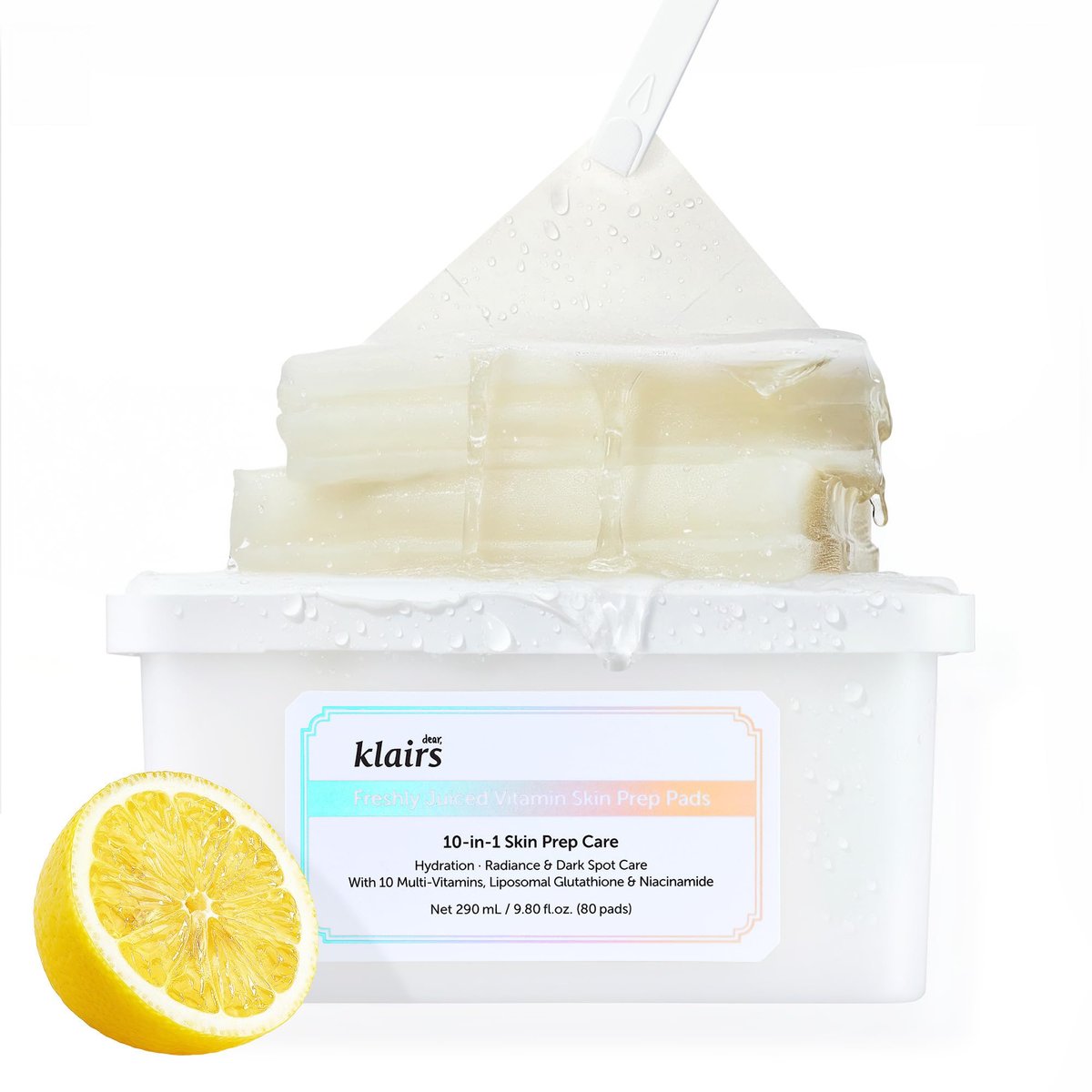 DearKlairs Freshly Juiced Vitamin C Toner Pads - Hydrating & Exfoliating Korean Skincare for Sensitive Skin, 80 Pads Avelisse