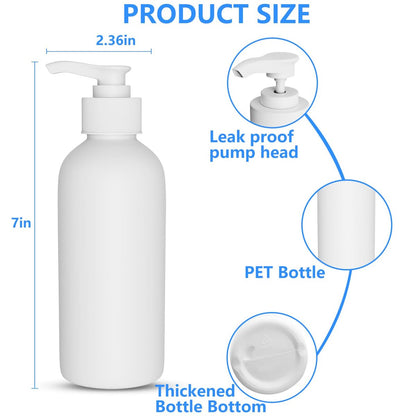 DTDNZKN 2 Pack 10 oz (300ml) Pump Bottles Dispenser for Massage Oil, Liquid Soap with Labels - White PET