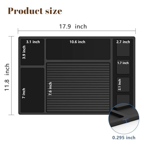 Adevar Magnetic Barber Mat for Clippers - Professional Non-Slip Station Organizer Mat for Beauty Tools, Black Avelisse