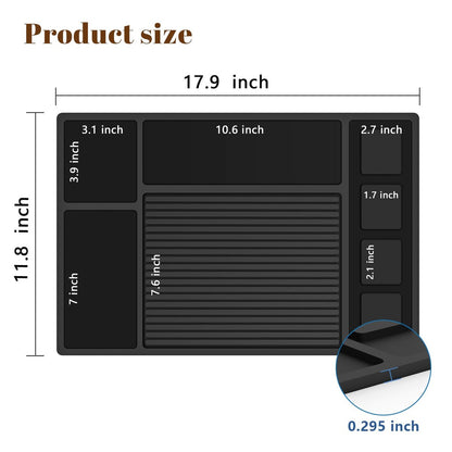 Adevar Magnetic Barber Mat for Clippers - Professional Non-Slip Station Organizer Mat for Beauty Tools, Black Avelisse