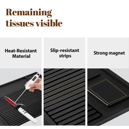 Adevar Magnetic Barber Mat for Clippers - Professional Non-Slip Station Organizer Mat for Beauty Tools, Black Avelisse