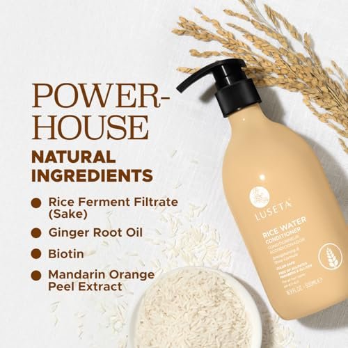 Luseta Rice Water Conditioner - Strengthening & Nourishing, Revitalizes Shine, Hydrating & Frizz Control for All Hair Types, 16.9 oz Avelisse