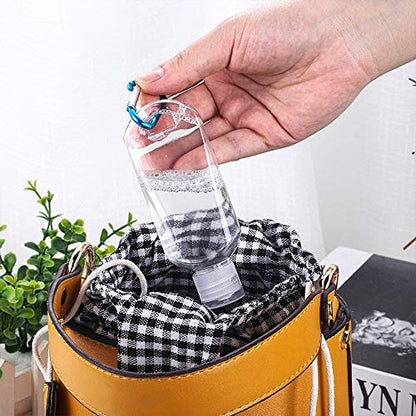 Ynaize 5 Pack Refillable Travel Plastic Bottles with Clip and Keychain - Empty Travel Size Containers for Hand Sanitizer, Lotions, Shampoos - TSA Approved for Kids and Adults