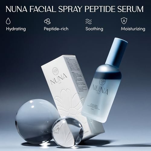 NUNA Ultra Hydrating Face Serum Spray with Peptides, Niacinamide, Hyaluronic Acid & Botanical Extracts – Korean Lightweight Moisture Boost Facial Mist & Setting Spray for Makeup – 3.38 fl oz Avelisse