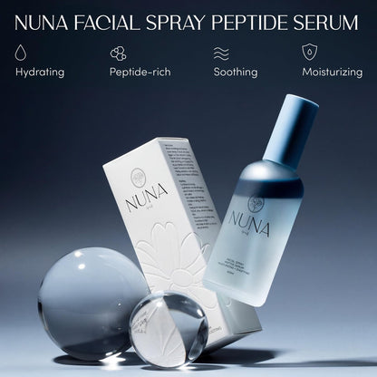 NUNA Ultra Hydrating Face Serum Spray with Peptides, Niacinamide, Hyaluronic Acid & Botanical Extracts – Korean Lightweight Moisture Boost Facial Mist & Setting Spray for Makeup – 3.38 fl oz Avelisse