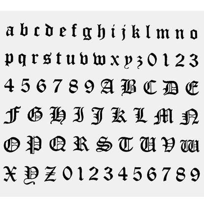 HJZHII 10 Sheet Gothic Temporary Tattoos - Small English Letters Numbers Alphabet Tattoo Stickers for Adult Finger Neck Body