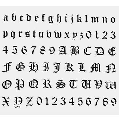 HJZHII 10 Sheet Gothic Temporary Tattoos - Small English Letters Numbers Alphabet Tattoo Stickers for Adult Finger Neck Body