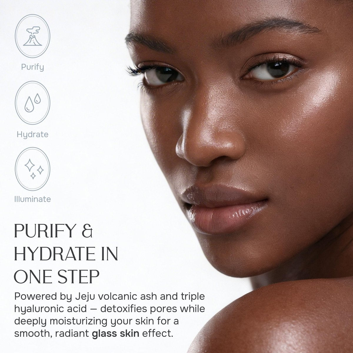 NUNA Volcanic Ash Hydrogel Face Masks with Smile Line Patches – Korean Glass Skin Detox & Deep Hydrating Jelly Mask with Hyaluronic Acid, Ceramides – Overnight Moisturizing + Purifying Care, 7 Sheets Avelisse