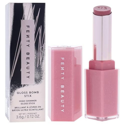 Gloss Bomb Stix Shimmer - 02 Fussy by Fenty Beauty - Dusty Pink Shimmer Lipstick (0.12 oz) Avelisse