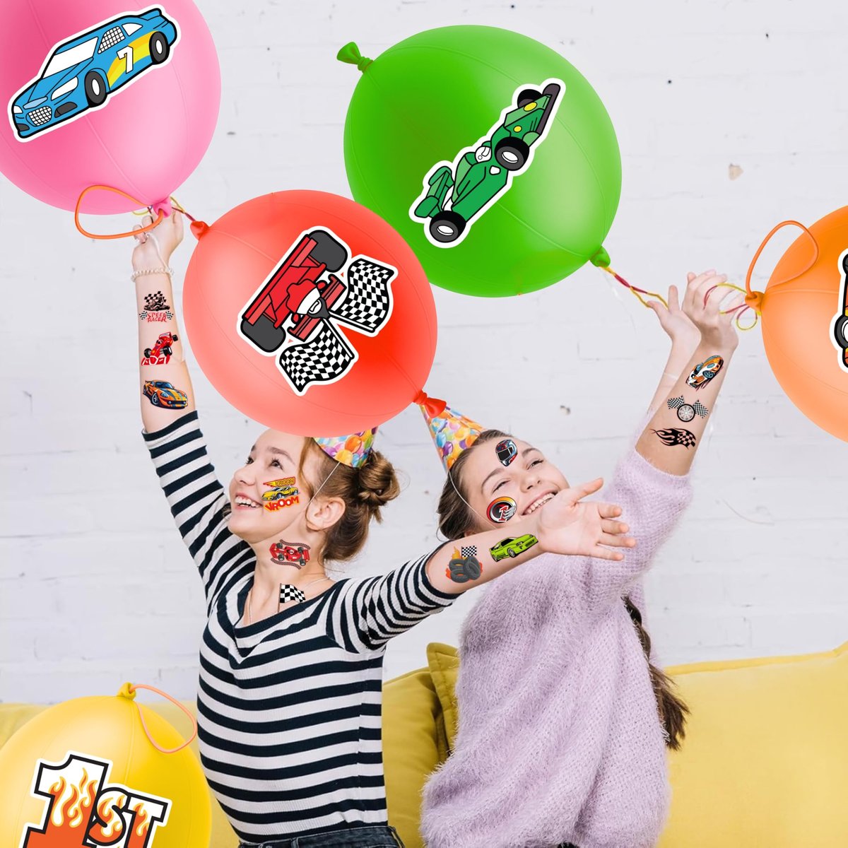 72PCS Race Car Party Favors for Kids - Car-Themed Party Supplies with Temporary Tattoos & Punch Balloons, Birthday Gifts, Goodie Bag Fillers, Classroom Rewards - görsel 11
