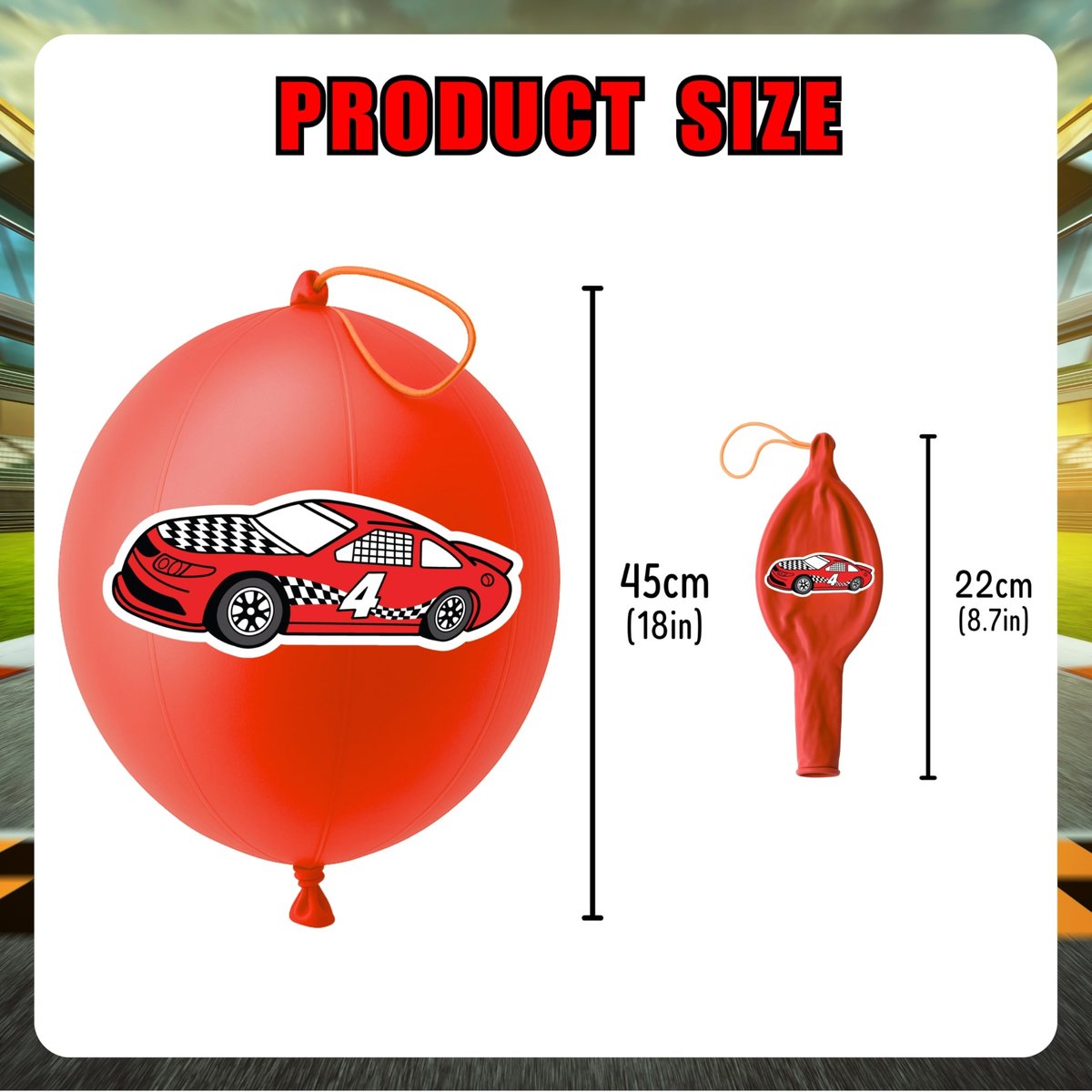 72PCS Race Car Party Favors for Kids - Car-Themed Party Supplies with Temporary Tattoos & Punch Balloons, Birthday Gifts, Goodie Bag Fillers, Classroom Rewards - görsel 3