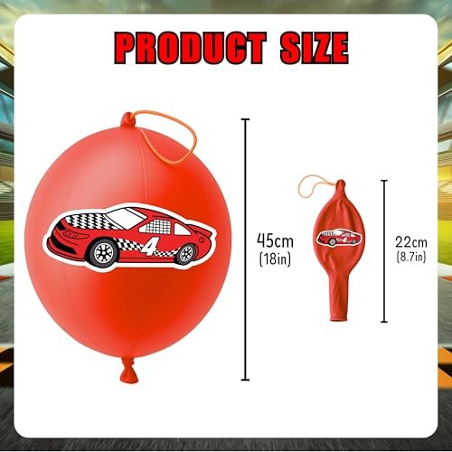 72PCS Race Car Party Favors for Kids - Car-Themed Party Supplies with Temporary Tattoos & Punch Balloons, Birthday Gifts, Goodie Bag Fillers, Classroom Rewards - görsel 4
