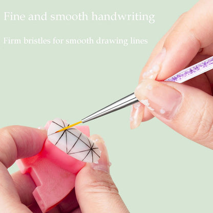 HomTop 5-Piece Double-Ended Nail Art Brushes Set - Precision French Tip & Dotting Tools for Salon, DIY & Beginners (7-16mm Tips)