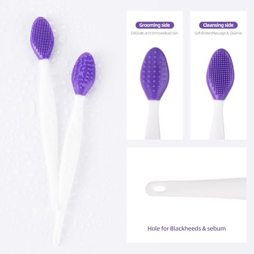 48 Pack Lip Scrub Brush - Silicone Double Sided Lip Exfoliator for Men Women, 6 Colors - görsel 6