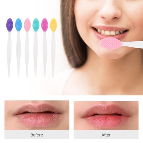 48 Pack Lip Scrub Brush - Silicone Double Sided Lip Exfoliator for Men Women, 6 Colors - görsel 8