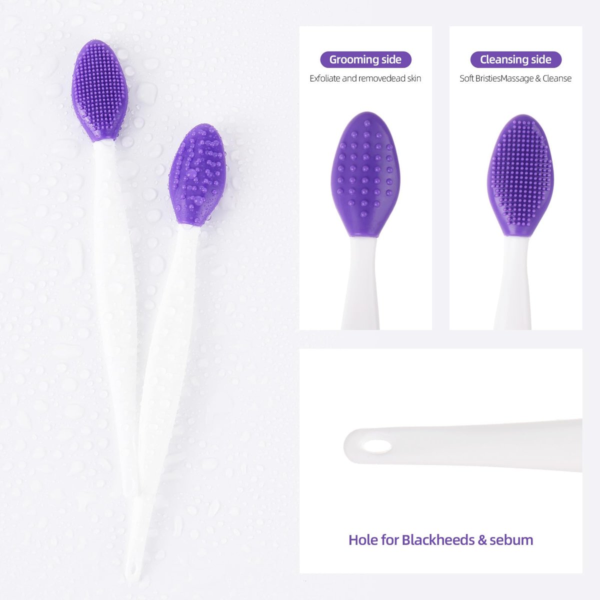 48 Pack Lip Scrub Brush - Silicone Double Sided Lip Exfoliator for Men Women, 6 Colors - görsel 5