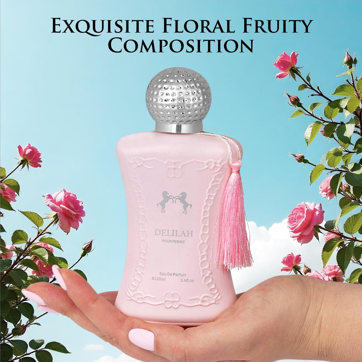 Delilah for Women Eau de Parfum - Floral Fruity Fragrance with Rose, Peony & Lychee - 100ml (3.4 Fl Oz) - URBAN COLLECTION Avelisse