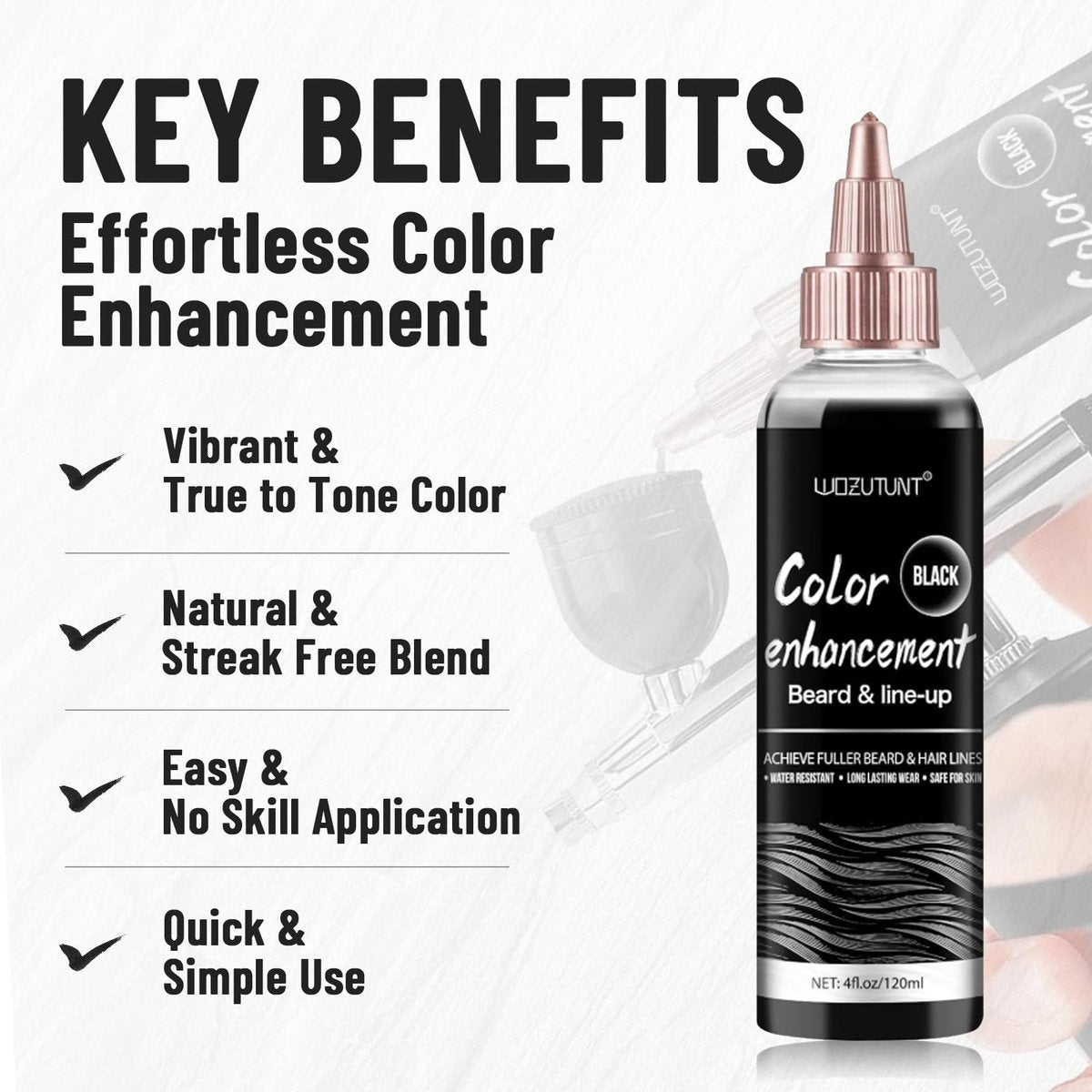 WOZUTUNT Enhancement Color Hair Enhancer For Beard & Lineup - Hairline Filler Spray Enhancements Barber Spray - Barber Beard Liner For Thicker & Fuller Hairstyling Men's Grooming Products Avelisse