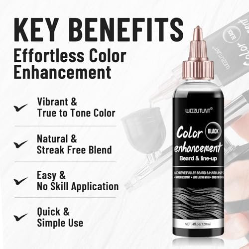 WOZUTUNT Enhancement Color Hair Enhancer For Beard & Lineup - Hairline Filler Spray Enhancements Barber Spray - Barber Beard Liner For Thicker & Fuller Hairstyling Men's Grooming Products Avelisse
