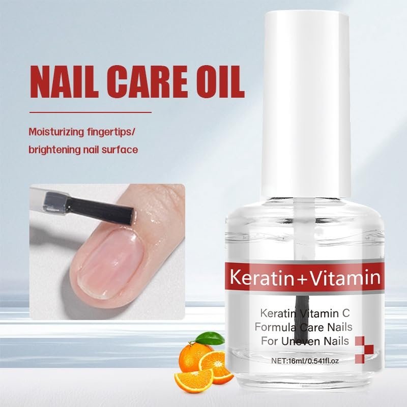 Keratin + Vitamins C Nail & Cuticle Oil - Strengthening and Moisturizing Care for Cracked Nails and Rigid Cuticles, Deep Hydration for Nail Growth Avelisse