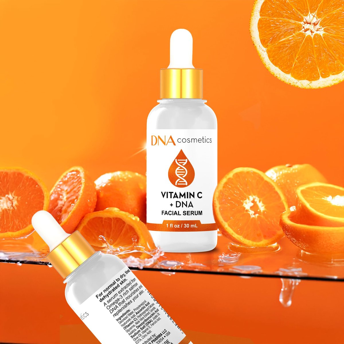 DNA Cosmetics Vitamin C Face Serum with PDRN DNA Repair Technology – Anti-Aging, Brightening, Collagen Boosting – 1 fl oz (30 mL) - görsel 3