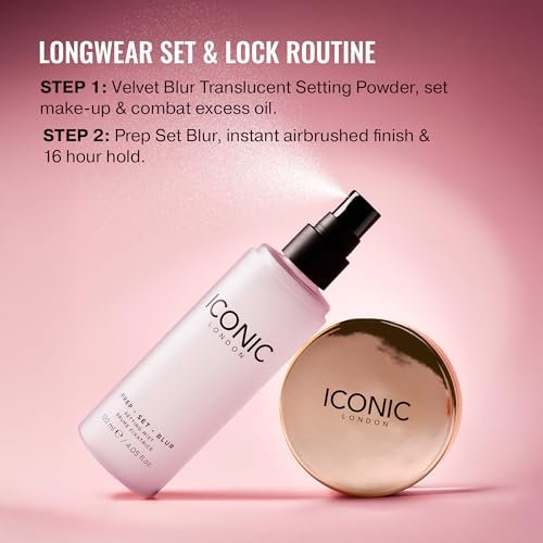 ICONIC LONDON Prep Set Blur Setting Spray - 1 Fl Oz - Vegan Makeup Fixing Spray with Radiant Glow Avelisse