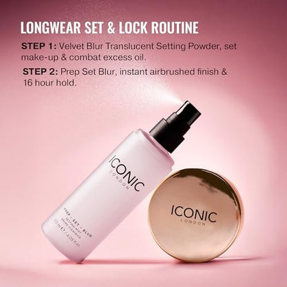 ICONIC LONDON Prep Set Blur Setting Spray - 1 Fl Oz - Vegan Makeup Fixing Spray with Radiant Glow Avelisse