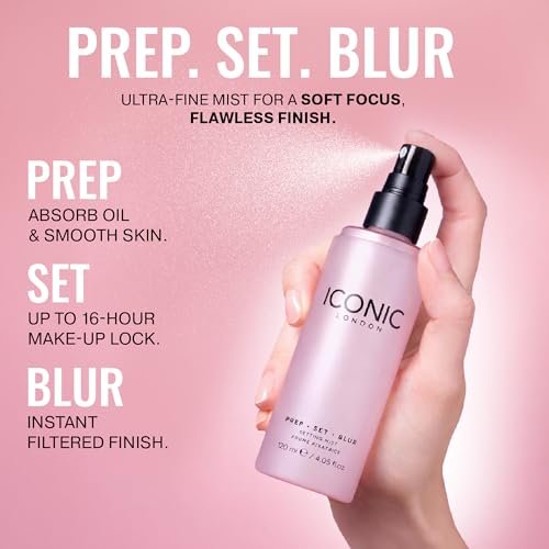 ICONIC LONDON Prep Set Blur Setting Spray - 1 Fl Oz - Vegan Makeup Fixing Spray with Radiant Glow Avelisse
