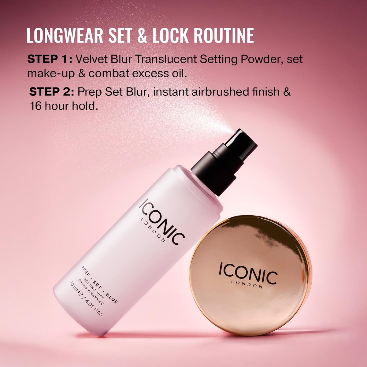 ICONIC LONDON Prep Set Blur Setting Spray - 1 Fl Oz - Vegan Makeup Fixing Spray with Radiant Glow Avelisse