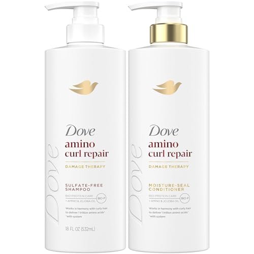 Dove Amino Curl Repair Shampoo and Conditioner Set – Damage Therapy Bio-Protein Care for Coily & Curly Hair, 18 Oz Each (Pack of 2) - görsel 2