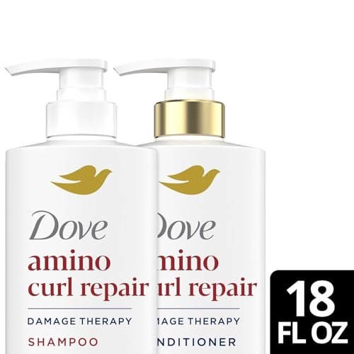 Dove Amino Curl Repair Shampoo and Conditioner Set – Damage Therapy Bio-Protein Care for Coily & Curly Hair, 18 Oz Each (Pack of 2) - görsel 6