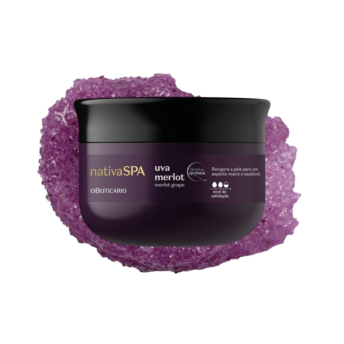 Nativa SPA by O Boticário Merlot Grape Body Scrub – Exfoliating Body Scrub for Smooth, Glowing Skin, 7.05 oz (200 g) - görsel 1