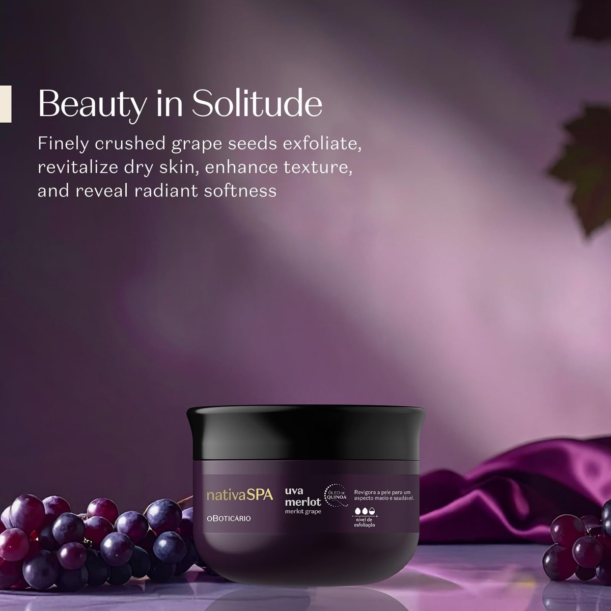 Nativa SPA by O Boticário Merlot Grape Body Scrub – Exfoliating Body Scrub for Smooth, Glowing Skin, 7.05 oz (200 g) - görsel 11