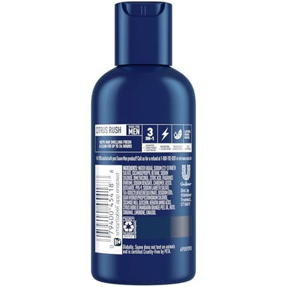 Suave Men's 3-in-1 Shampoo, Conditioner, & Body Wash, Travel-Size 6-Pack, Citrus Rush, 3 Oz Each Avelisse