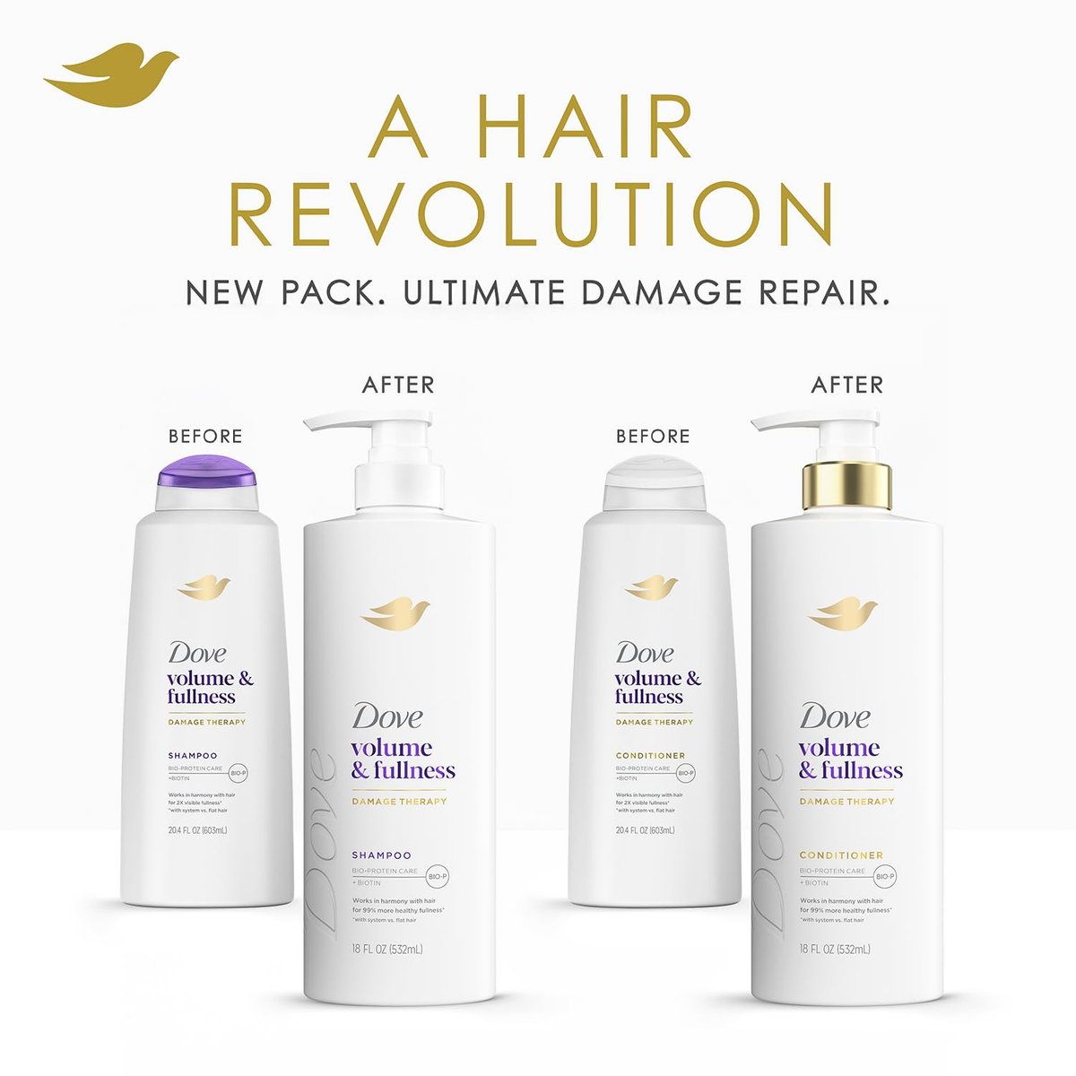 Dove Volume & Fullness Shampoo and Conditioner Set with Advanced Dry Shampoo – 3 Piece Hair Care Kit for Thin, Flat, Dry, Damaged Hair Avelisse