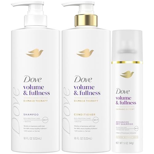 Dove Volume & Fullness Shampoo and Conditioner Set with Advanced Dry Shampoo – 3 Piece Hair Care Kit for Thin, Flat, Dry, Damaged Hair Avelisse
