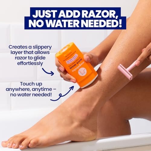 Megababe Quick Shave No-Rinse Shave Stick – Travel-Friendly Shaving Touch-Ups with Sea Moss & Hyaluronic Acid, 2.4 oz Avelisse