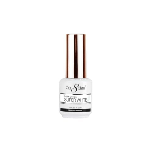 Beauty Cre8tion Soak Off Gel Nail Polish | Super White | Chip Resistant & Fast Drying | 0.5 fl oz Avelisse