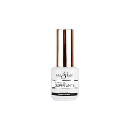 Beauty Cre8tion Soak Off Gel Nail Polish | Super White | Chip Resistant & Fast Drying | 0.5 fl oz Avelisse