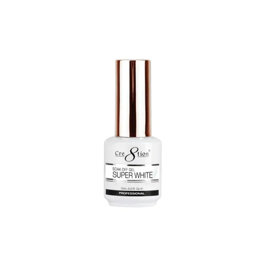 Beauty Cre8tion Soak Off Gel Nail Polish | Super White | Chip Resistant & Fast Drying | 0.5 fl oz Avelisse