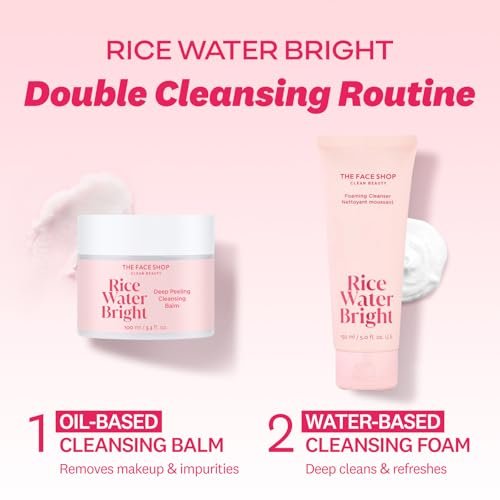 The Face Shop Rice Water Bright Cleansing Balm – 4-in-1 Makeup Remover with Korean Rice Extract & Lavender Oil, 100ml Avelisse
