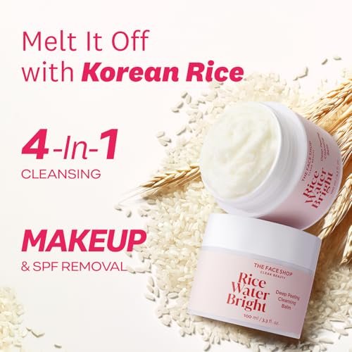 The Face Shop Rice Water Bright Cleansing Balm – 4-in-1 Makeup Remover with Korean Rice Extract & Lavender Oil, 100ml Avelisse