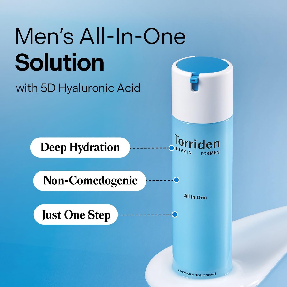 Torriden DIVE IN FOR MEN All In One 200ml - Hydrating & Sebum Care Face Moisturizer with Hyaluronic Acid, Panthenol, Allantoin Avelisse