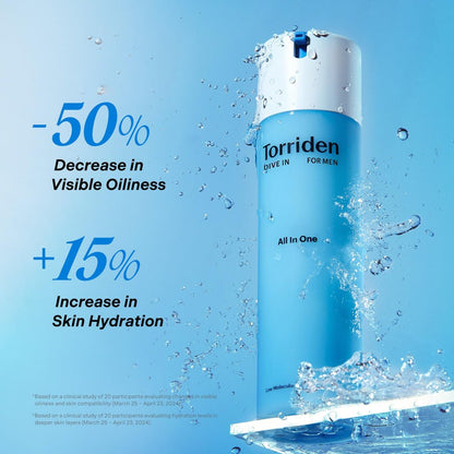 Torriden DIVE IN FOR MEN All In One 200ml - Hydrating & Sebum Care Face Moisturizer with Hyaluronic Acid, Panthenol, Allantoin Avelisse
